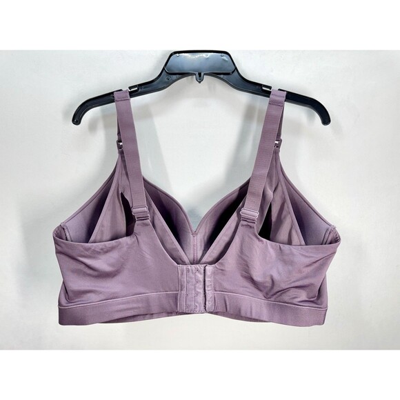 Cacique Lightly Lined Full Coverage No Wire Nursing Bra 42DD Purple Mesh Cutout - Picture 4 of 9